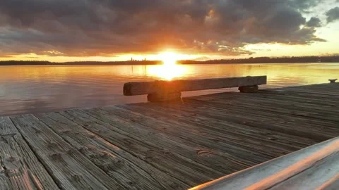 Dockside Sunset Stock Footage 166536521