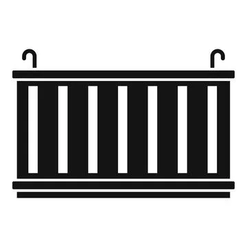 Dockyard cargo container icon, simple style Stock Illustration