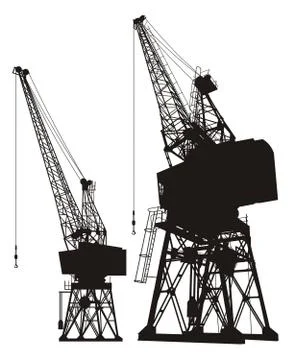 Dockyard cranes Stock Illustration