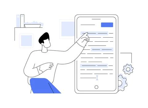 Docs and notes editing app abstract concept vector illustration. Stock Illustration