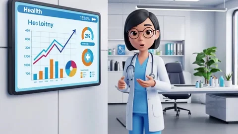 Doctor Analyzing Health Data on Digital Tablet Stock Footage 324740949