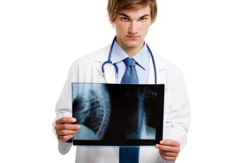 Doctor analyzing a rx Stock Photos