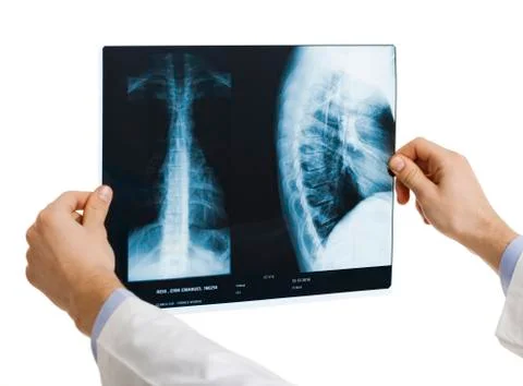 Doctor analyzing a rx Stock Photos