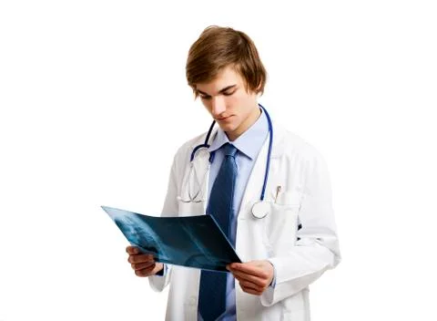 Doctor analyzing a rx Stock Photos