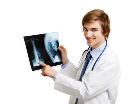 Doctor analyzing a rx Stock Photos