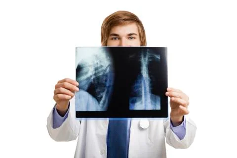 Doctor analyzing a rx Stock Photos