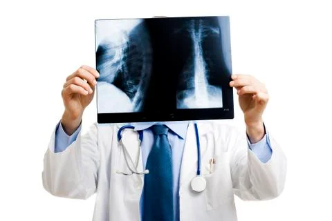 Doctor analyzing a rx Stock Photos