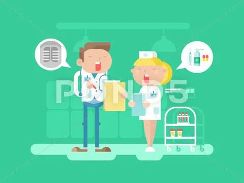 Doctor and nurse character Stock Illustration