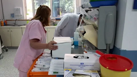 A doctor and a nurse in an ICU at a hospital in Greece Stock Footage