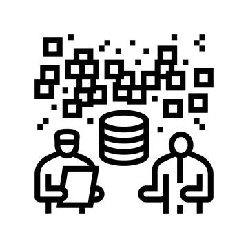Doctor and patient interaction with data streams line icon vector illustratio イラスト素材