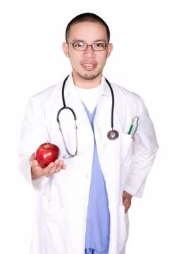 Doctor with apple Foto stock