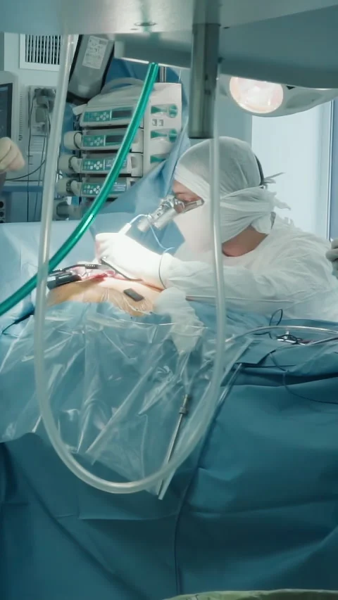 Doctor applies patch strip during heart surgery Stock Footage 316511427