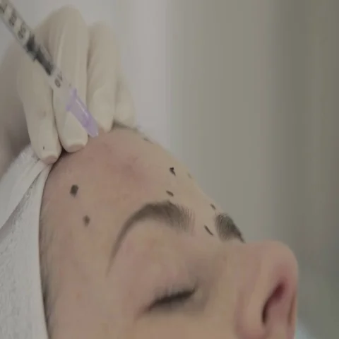 Doctor applying botox to patient Stock Footage 69708755