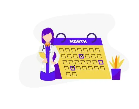 Doctor appointment concept in flat design Stock Illustration