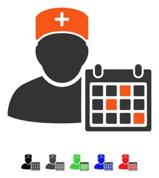 Doctor Appointment Flat Icon Illustrazione stock