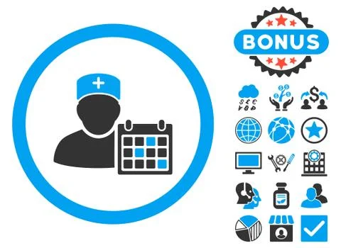 Doctor Appointment Flat Vector Icon with Bonus Illustrazione stock