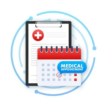 Doctor Appointment vector icon. Style is bicolor flat symbol, soft blue colors イラスト素材