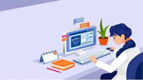 A doctor with apron vector. Stock Illustration