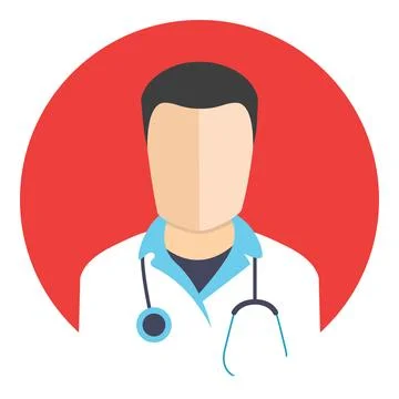 Doctor avatar vector icon in circle Stock Illustration