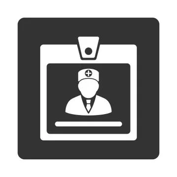 Doctor Badge Flat Button Stock Illustration