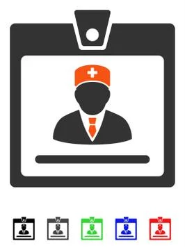 Doctor Badge Flat Icon Stock Illustration