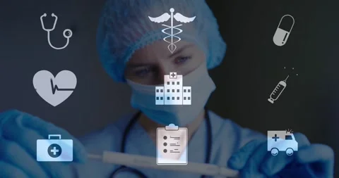 Doctor bringing swab forward, right-hand guiding, inspecting swab for test, Stock Footage 328469167