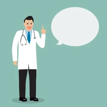 Doctor with bubble word Stock Illustration