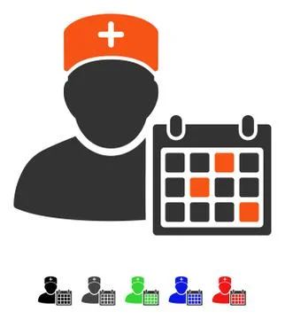 Doctor Calendar Flat Icon Stock Illustration