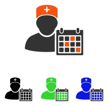Doctor Calendar Flat Vector Icon Illustrazione stock