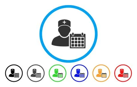 Doctor Calendar Rounded Vector Icon 스톡 일러스트