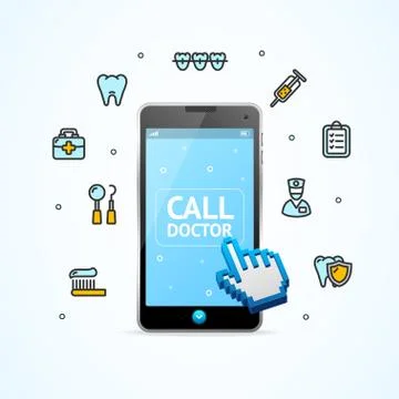 Doctor Call. Vector Stock Illustration