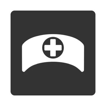 Doctor Cap Flat Button Stock Illustration