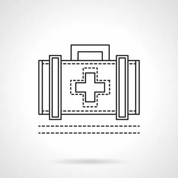 Doctor case flat line vector icon Stock Illustration