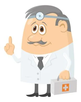 Doctor with case Stock Illustration