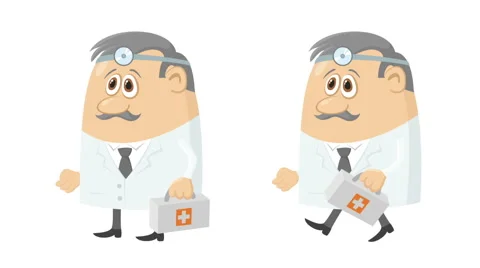 Doctor with case, seamless loop Stock Footage 59719919