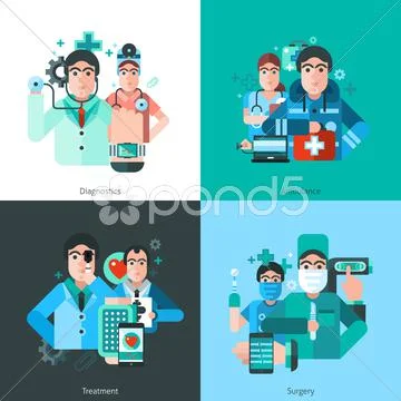 Doctor Character 2x2 Images Stock Illustration