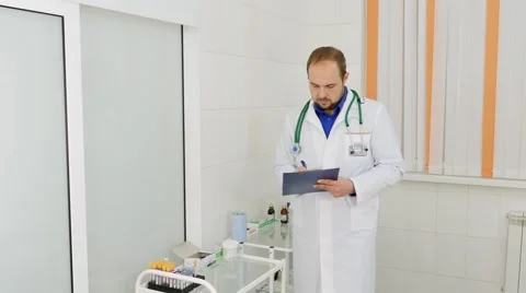 Doctor Checking Ampoules Stock Footage 61325529