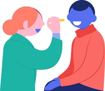 Doctor checking patient Stock Illustration