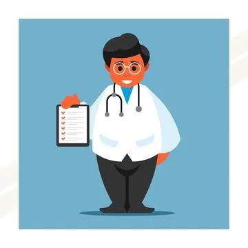 Doctor-with-checklist Stock Illustration