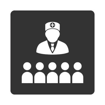 Doctor Class Flat Button Stock Illustration