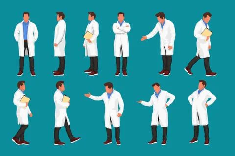 Doctor colored set 01 Illustrazione stock
