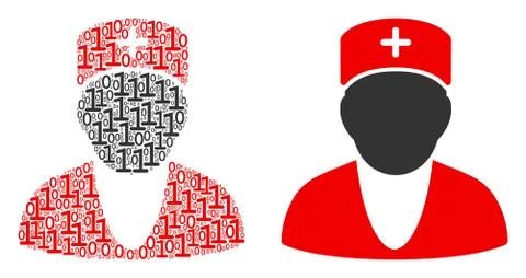 Doctor Composition of Binary Digits Illustrazione stock