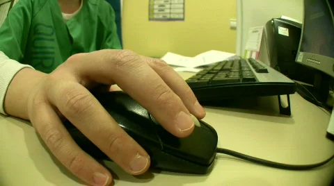 Doctor at the computer Stock Footage