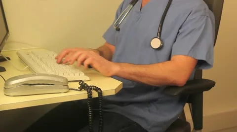 Doctor on computer Stock Footage 21927353