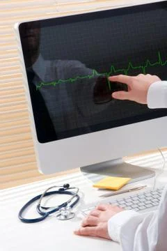 Doctor with computer Foto stock