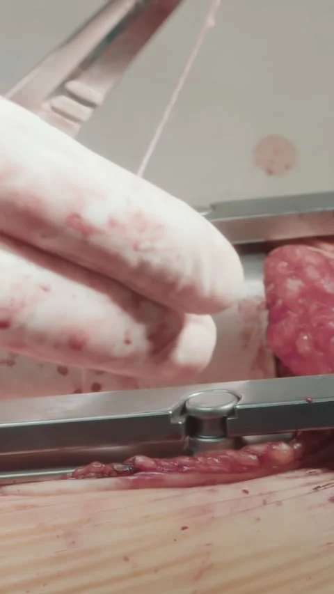 Doctor cuts thread during operation Stock Footage 316503624