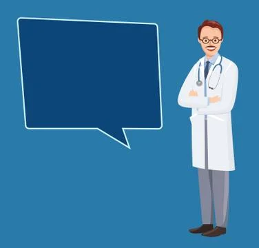 Doctor on dark blue background. Stock Illustration