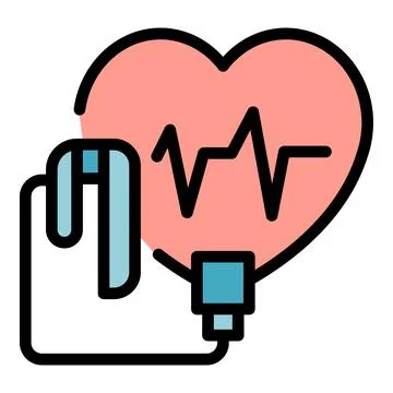 Doctor defibrillator icon vector flat Illustrazione stock