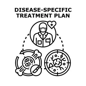 Doctor developing disease specific treatment plan concept Stock Illustration