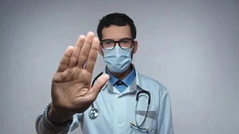 Doctor disagreement, stop, NO says. Stock Footage 156190553